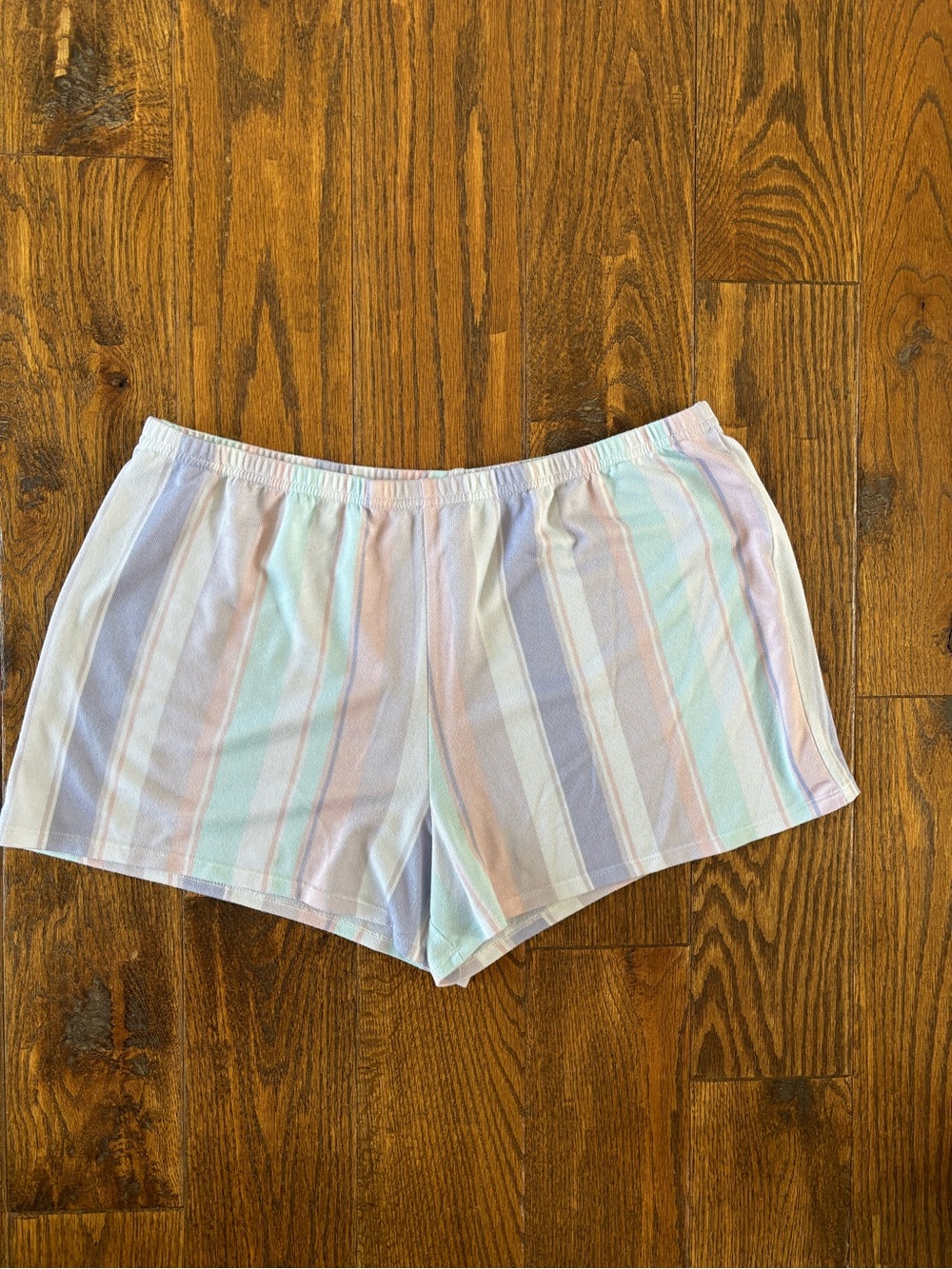Boutique Pastel Striped Pajama Set | Short Sleeve Top & Shorts | XL - Picture 10 of 14